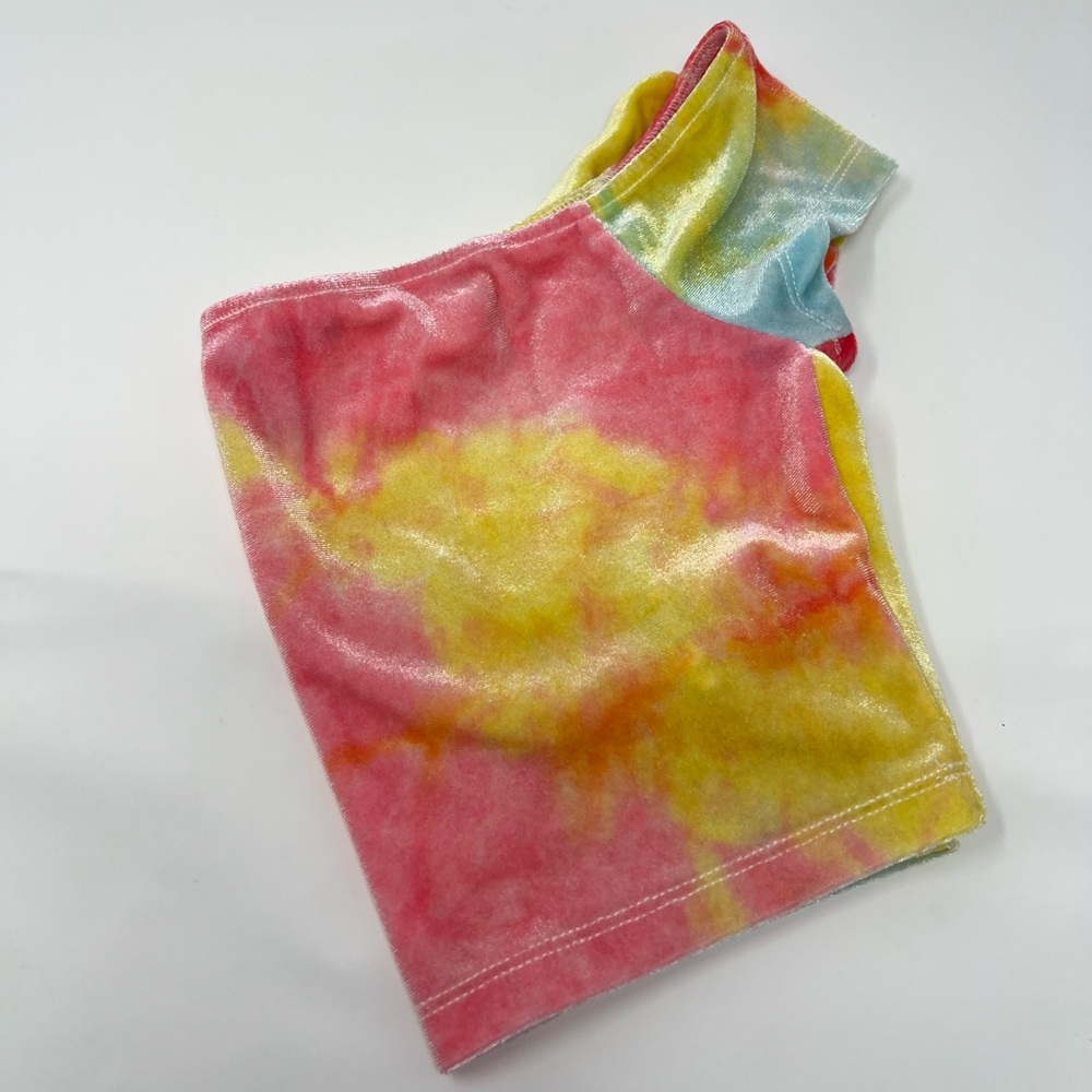 Tie Dye Crop Top Color Cropped Shirt Y2K Baby Tee Dyed Shirt Neon Bright Island - Picture 17 of 17